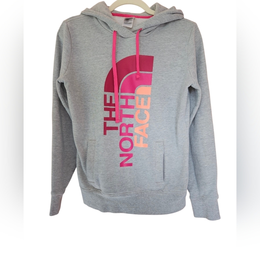 The North Face Half-Dome Hoodie Sweatshirt, Size Small, Gray/Pink, EUC